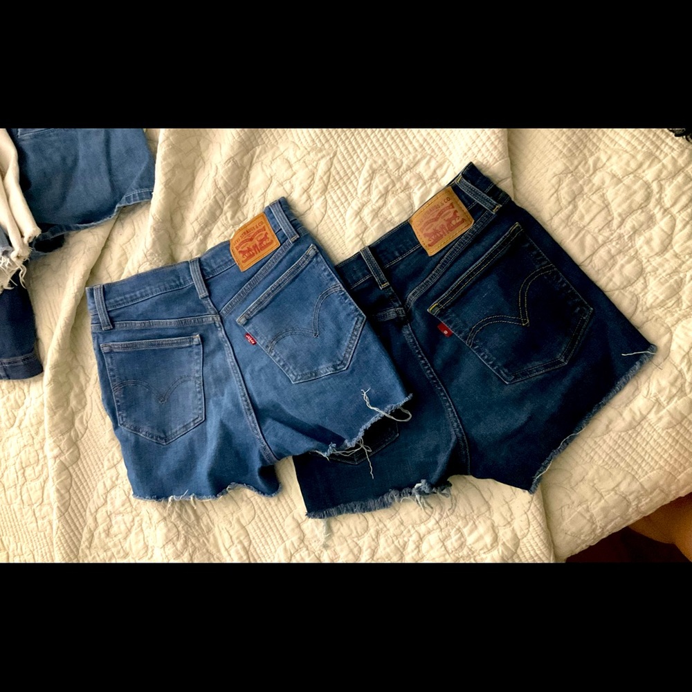 Two pairs of Levi’s high rise shorts